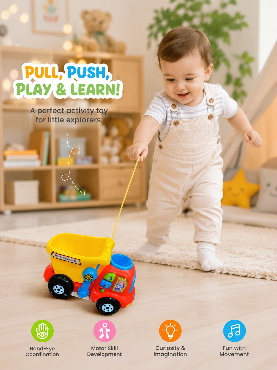 Construction Activity Truck – Pull, Push, Play & Learn!