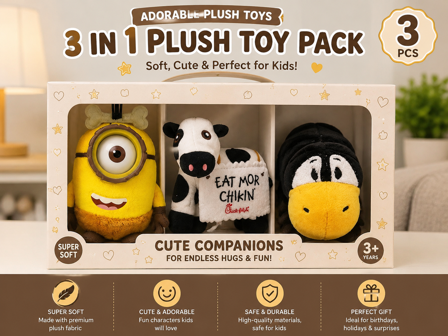 3-in-1 Plush Toy