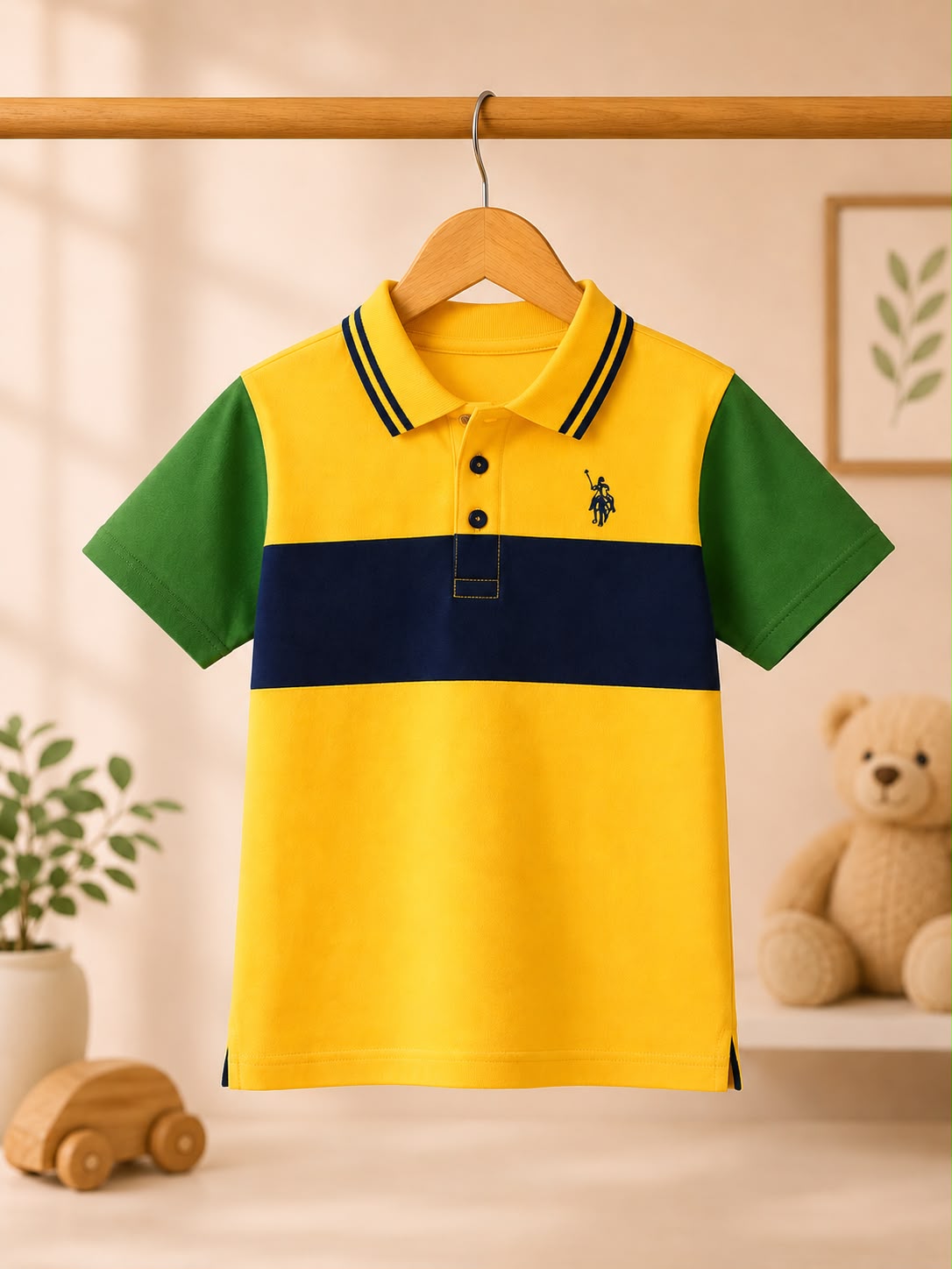 Kids.YB Color Block Polo T-Shirt