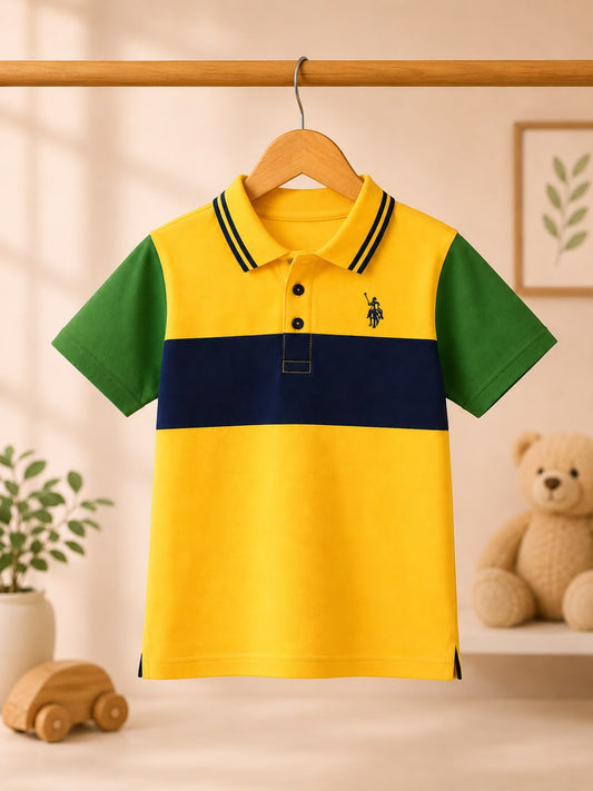 Kids.YB Color Block Polo T-Shirt