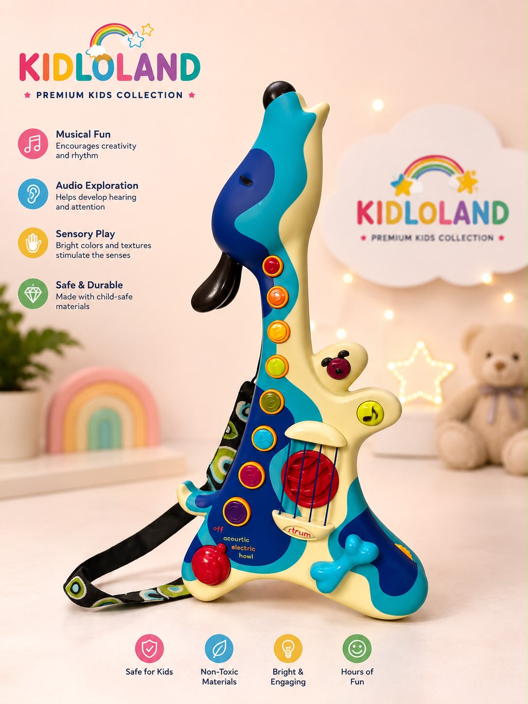 Imported Musical Giraffe Toy Guitar