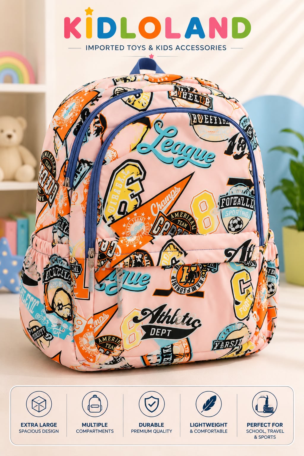 Premium Imported School Backpack (football league) (17-18")