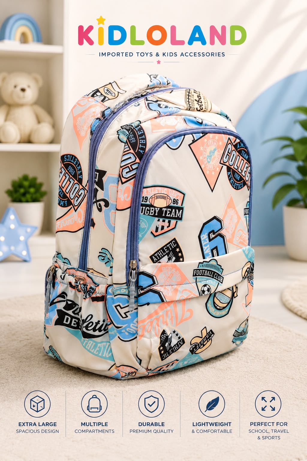 Premium imported football league bagpack (17-18")