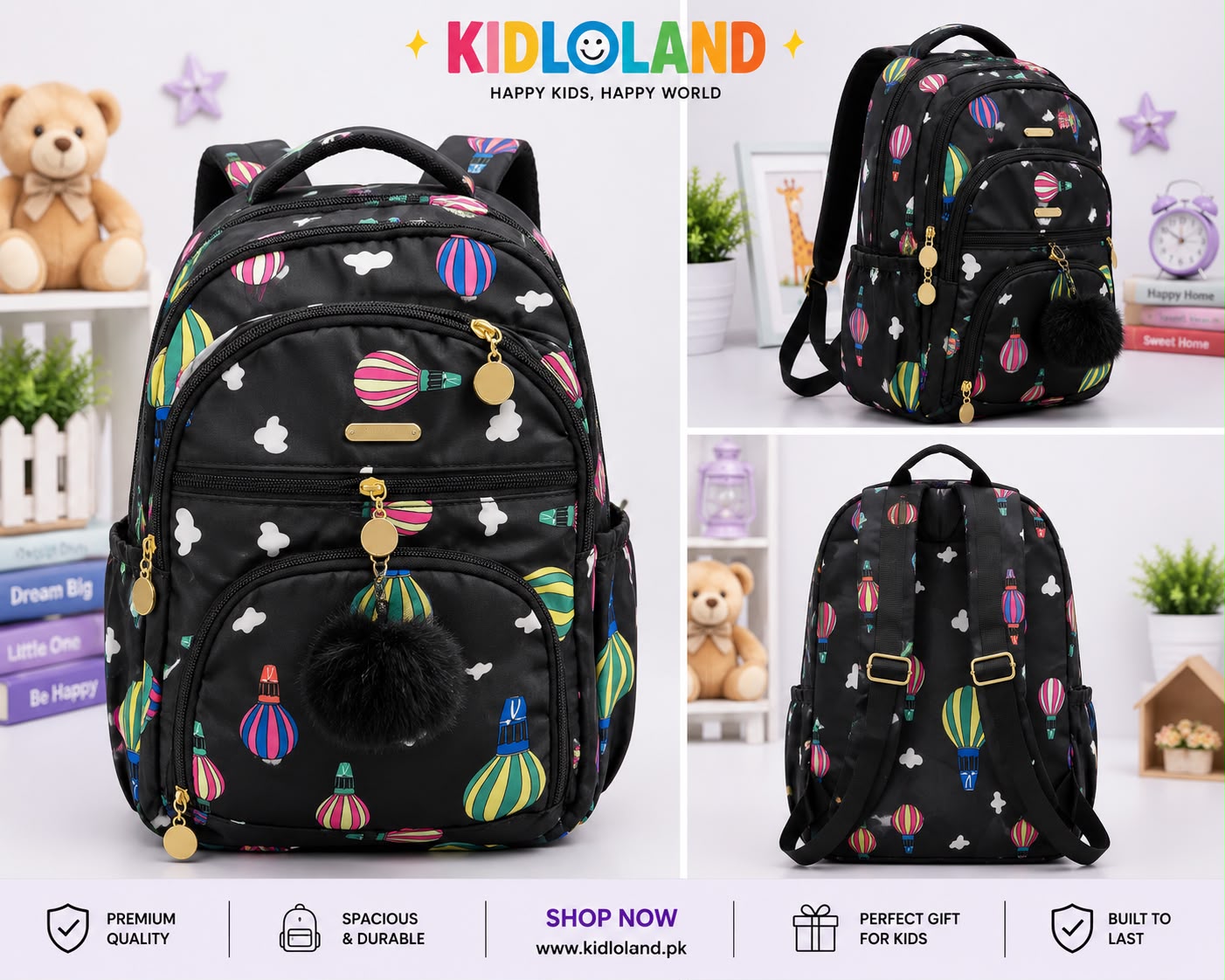Imported 🎒 Trendy Hot Air Balloon School Backpack (15")