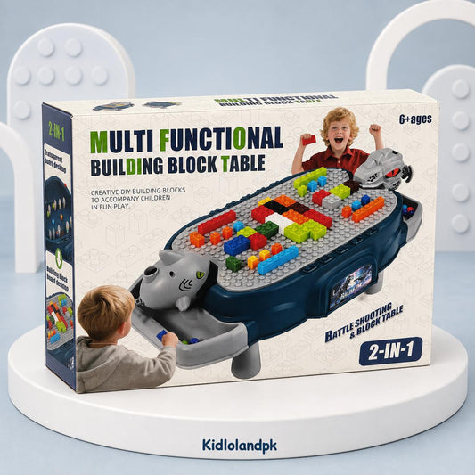 2-in-1 Multi-Functional Building Block & Battle Shooting Table