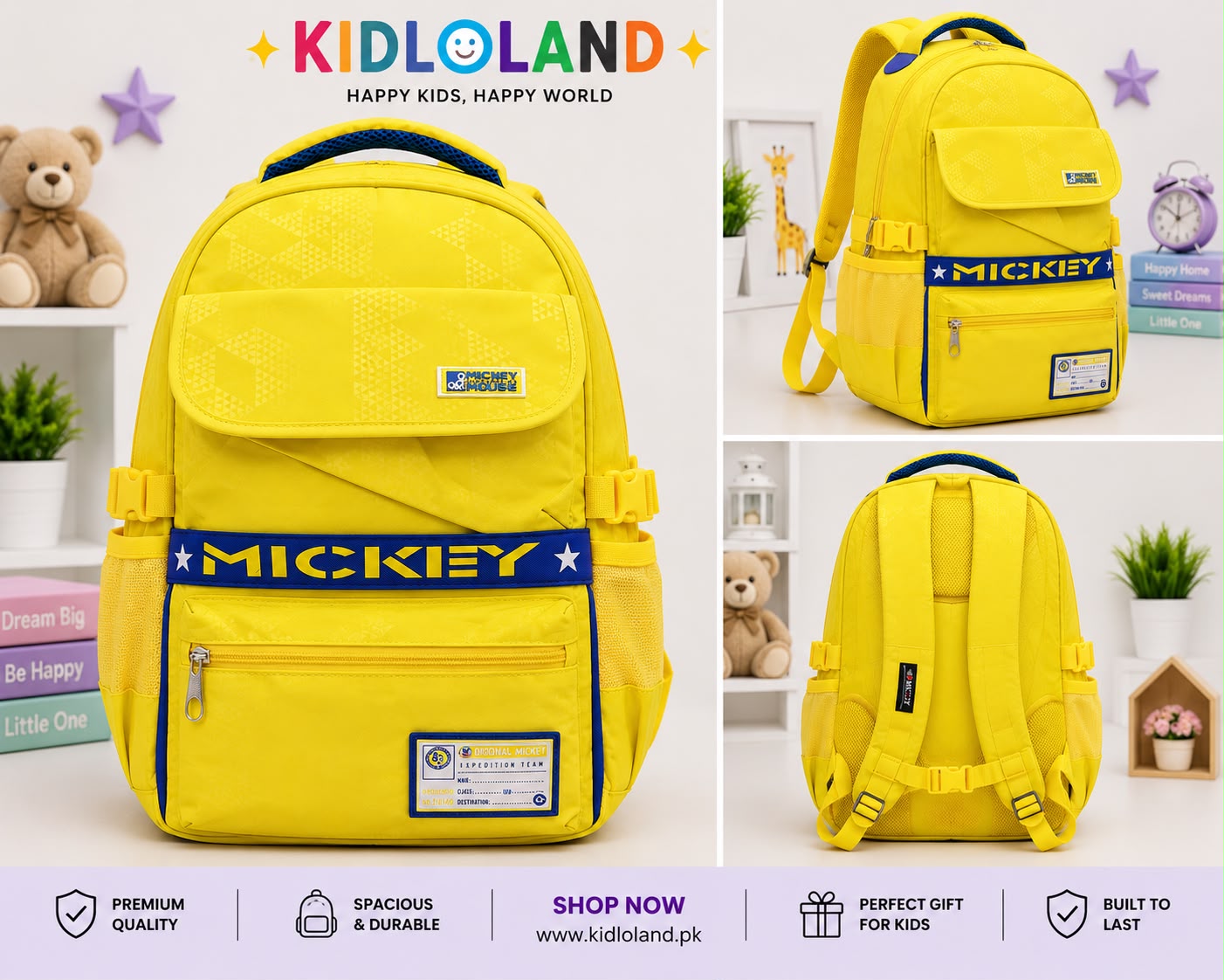 Original Premium Mickey Imported School Backpack (17-19")