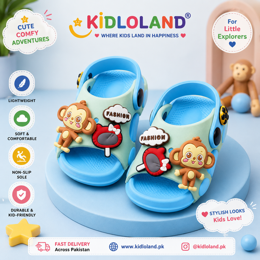 Kids Cartoon Monkey Crocs