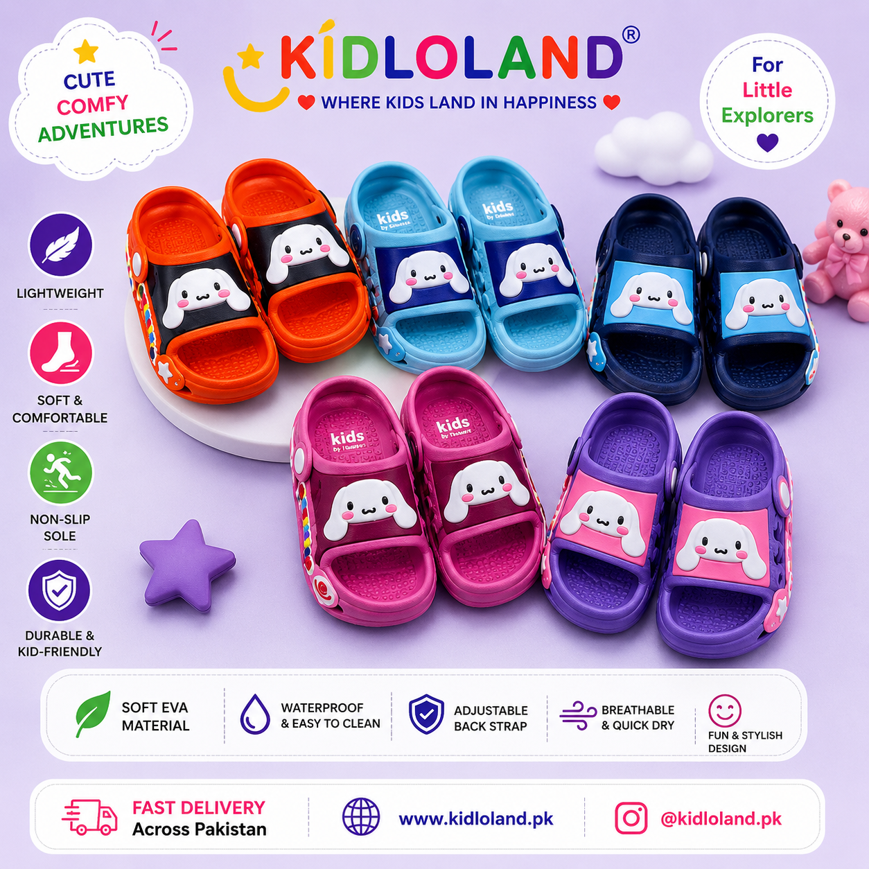 Kids Cartoon Bunny Crocs
