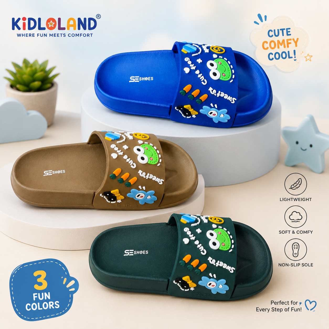 🐸 Cute Frog Kids Slippers