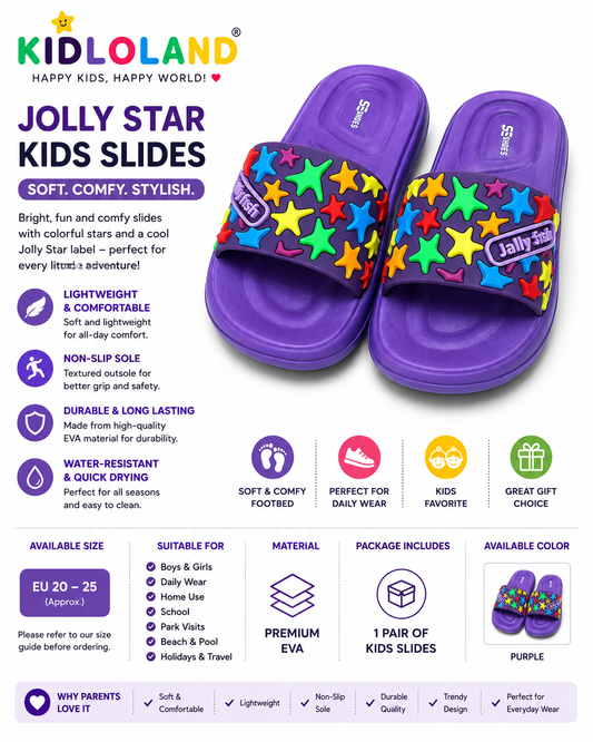 Jolly Star Kids Slippers (Purple)