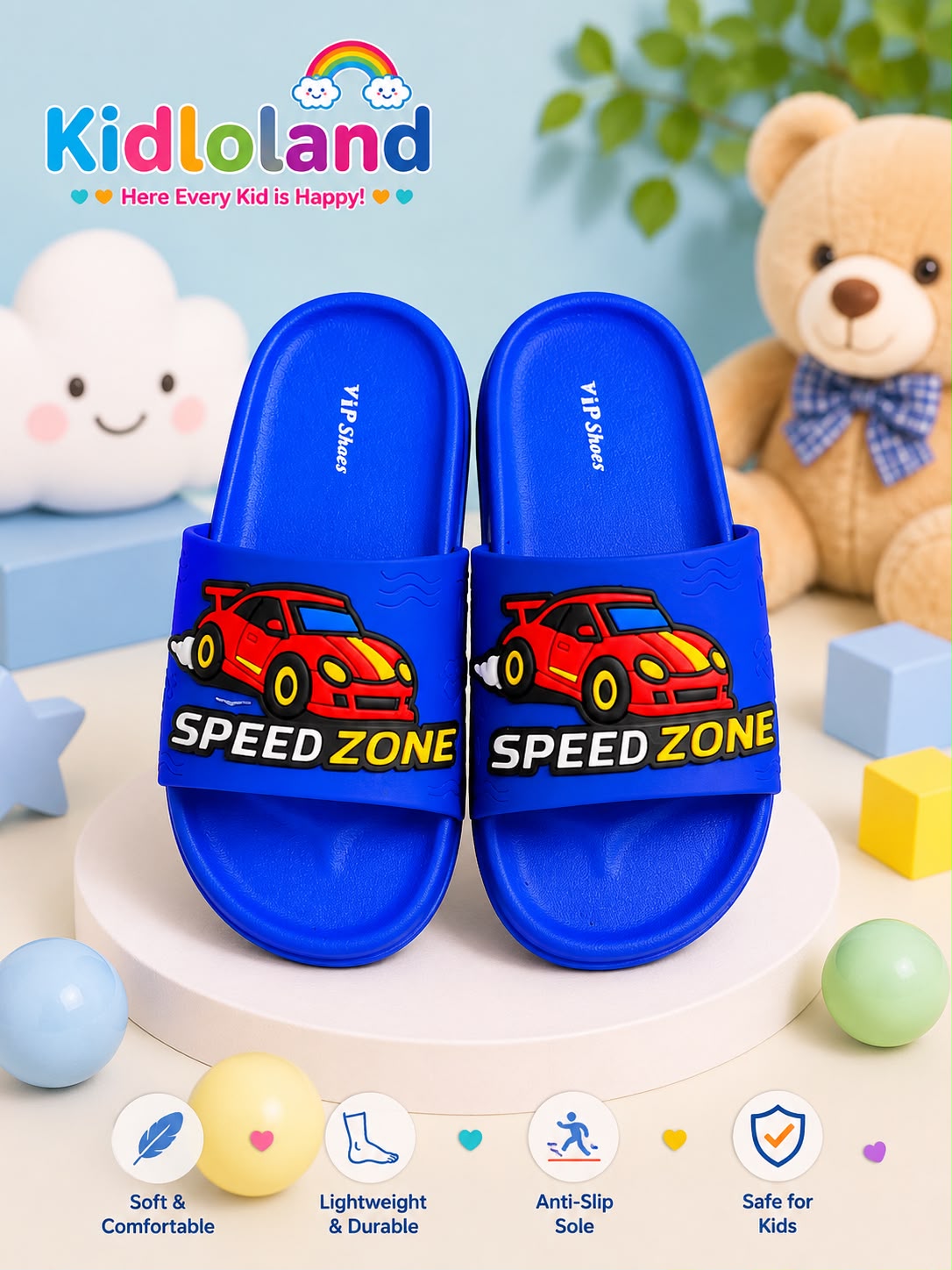 Speed zone kids Slippers (R/B)