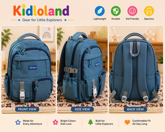 Imported Multi-Compartment School Backpack (17-18")