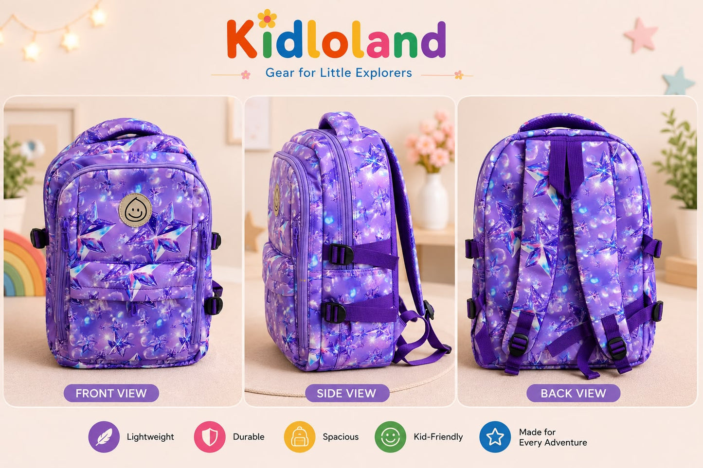 Imported Crystal Star School Backpack (17-18")