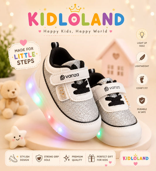 Imported Kids LED Light-Up Sneakers (Glitter Collection) (3988)