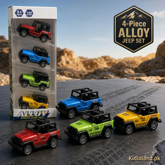 4-Piece 1:64 Alloy Off-Road Jeep Model Car Set