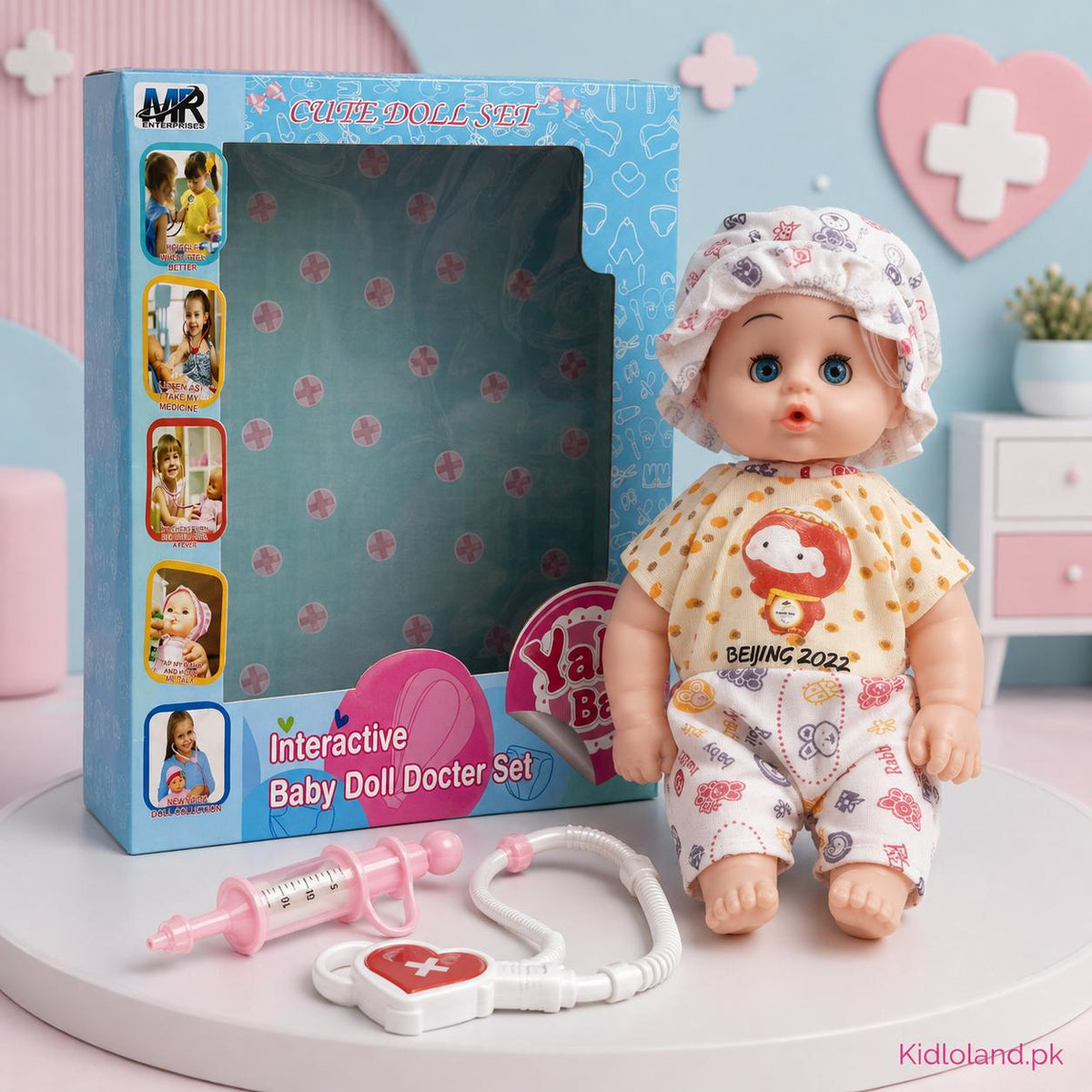 Interactive Baby Doll Doctor Set with Stethoscope & Syringe