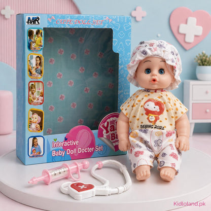 Interactive Baby Doll Doctor Set with Stethoscope & Syringe