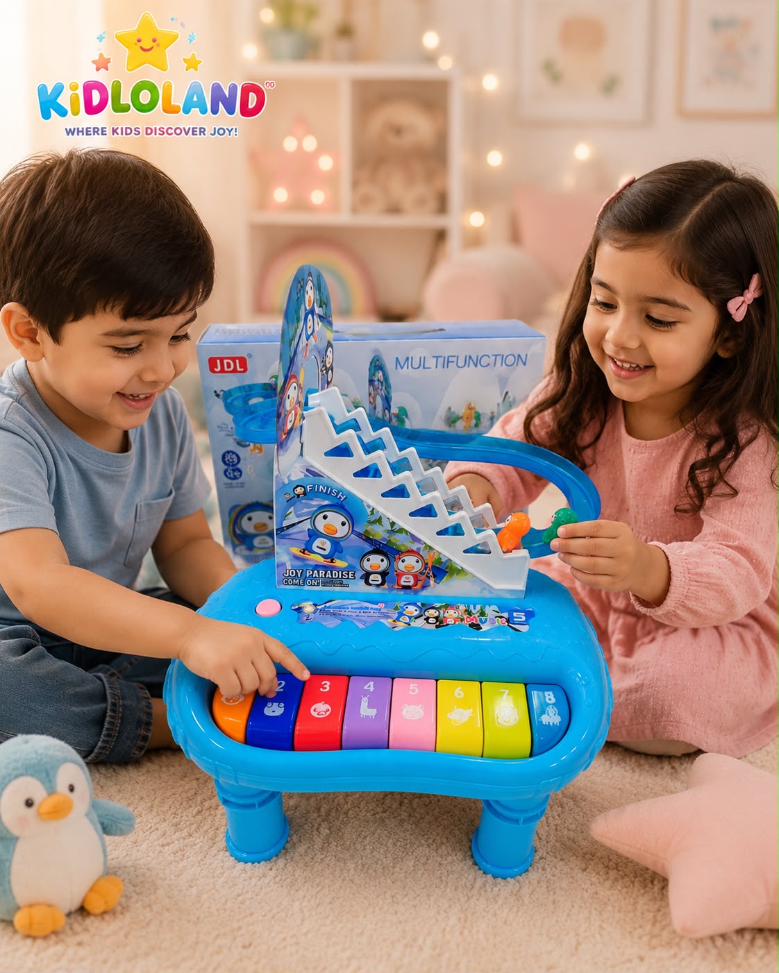 🐧 Penguin Climbing Stairs Musical Piano Toy