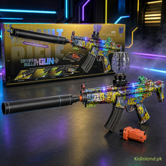 Rechargeable MP5 Crystal Water Bead Blaster with Light, Smoke & Vibration Effects