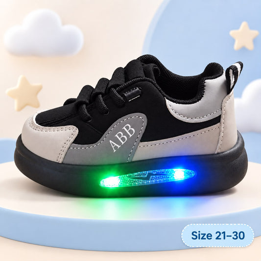ABB light-up kids shoes in black and grey