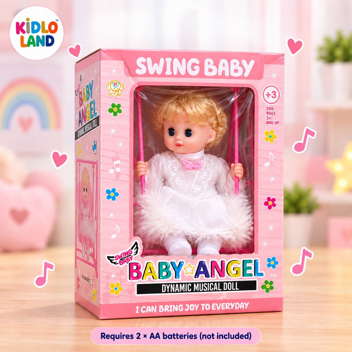 Baby Angel swing doll retail packaging