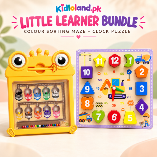 Little Learner Bundle – Colour Sorting Maze + Clock Puzzle – both included products shown together