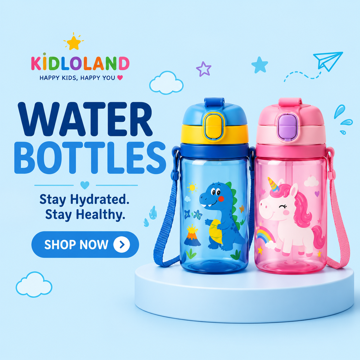 Kidloland water bottles collection