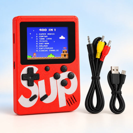 SUP 400-in-1 Handheld Game Console – Single Player – Red